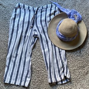 Cropped Linen Bamboo blend Summer Beach Pant